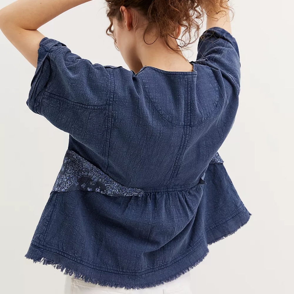 Nwt Pilcro (Anthro) Oversized Patchwork Denim Kim… - image 5